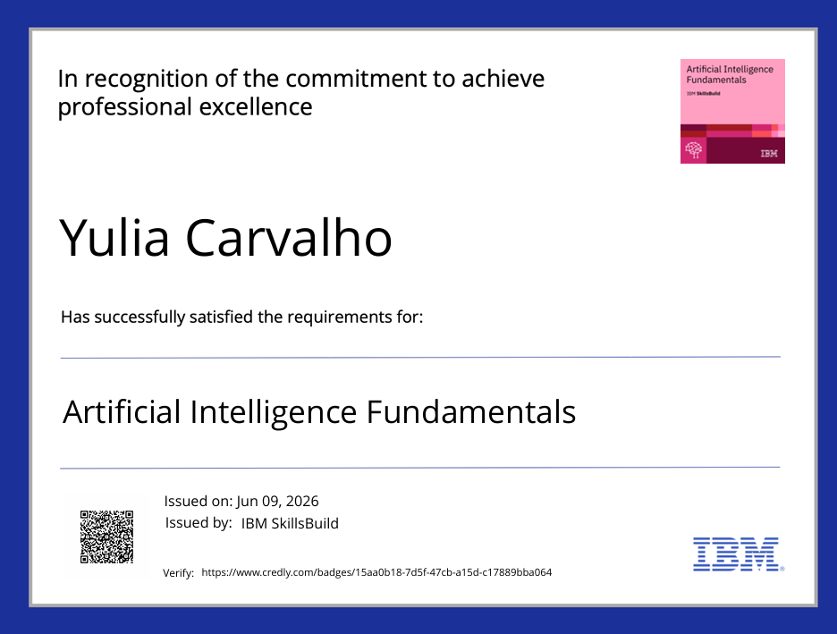 IBM SkillsBuild AI Fundamentals badge preview